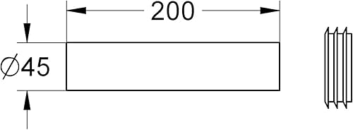 Grohe - Tubo di prolunga per cassetta WC, finitura cromata - Honorern