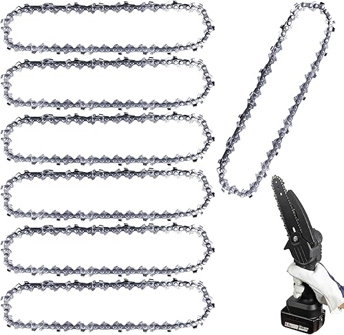 7 catene per motosega da 6 pollici, 37 TG, mini catena di ricambio, mini motoseghe a batteria, compatibili con tutte le catene per sega da 6 pollici, per albero da giardino, agricoltura, taglio alberi - Honorern
