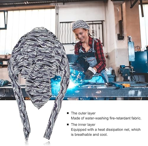 Cappello per saldatura, berretto per saldatura ritardante di fiamma, cappello per saldatura regolabile berretto per saldatori casco, per operazioni meccaniche - Honorern