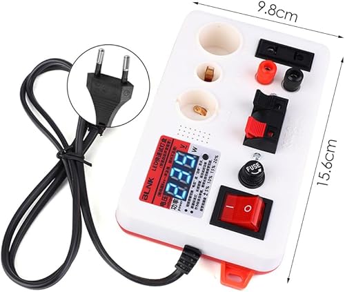 Tester per lampada rapida a LED, Tester per tensione di tensione della lampada a LED Scacchiera 220 V Spina UE per lampade semilavorate o finite di prova(Type A (with display)) - Honorern