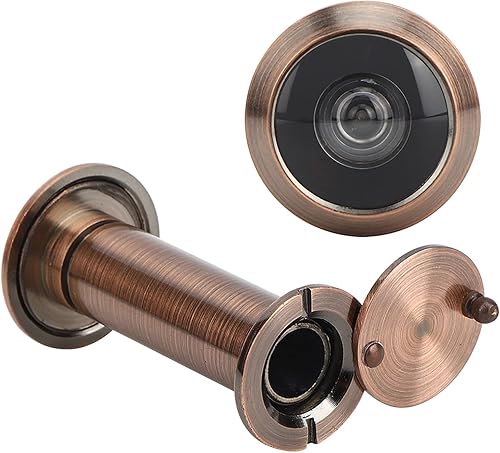 Spioncino Porta, 220 Gradi Spioncino Porta Blindata, Lega Porta Blindata Cat Eye Spioncino Porta con Cover Posteriore per Porte di Spessore 55-90mm (16mm-Colore Rosso Bronzo) - Honorern