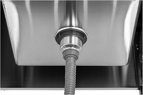 Lavello In Acciaio Inox Cucina Professionale Lavandino Ristorante RCSSS-120X60-S (Una vasca, 49 x 42 x 25,5 cm) - Honorern