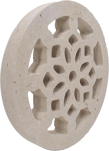 Griglia di aerazione e ventilazione in Pietra Leccese per tubo ø 100mm 120mm 150mm uso interno esterno con rete alluminio anti insetti e trattamento idrorepellente TUTTE LE MISURE GRPL002 MONTEDURO - Honorern