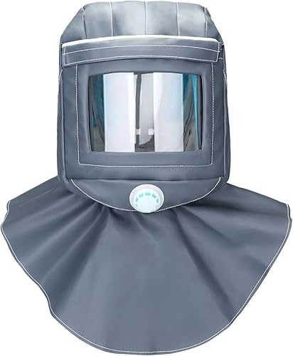 scialle per sabbiatura, Cappa per sabbiatura con design a sfiato, Maschera Anti-vento in PVC facile da regolare e pulire, per lavorare per la levigatura di lucidatura - Honorern