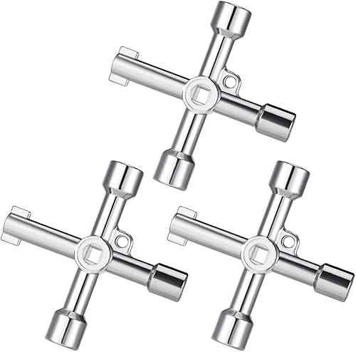 3 Pezzi Multifunzione a 4 Vie Universale Chiave Triangolare, Chiave a croce per armadietto, Chiave universale, Chiave universale per contatori - Honorern