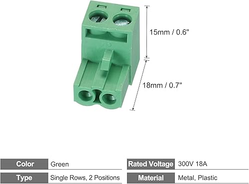 Presa Connettore bloccato Collegabili 2P Kf2Edg Passo 5,08 Mm 8 Pezzi - Honorern