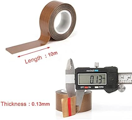 Nastro adesivo ad alta temperatura in PTFE, resistente al calore -70°C-260°C, per sigillanti a impulso manuale sottovuoto (confezione da 1), marrone - Honorern