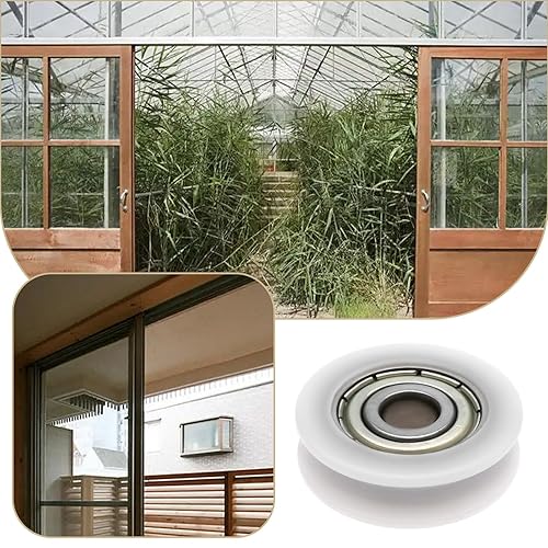 ECSiNG Set di 4 ruote per porta scorrevole per serra, 21 mm, kit di ricambio in nylon con bulloni e dadi, rulli di ricambio per porta della doccia - Honorern