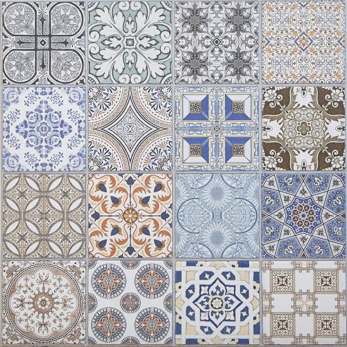 Piastrelle modello Habib 44,1 x 44,1 cm in gres porcellanato, patchwork marocchino, piastrelle in ceramica per una bella cucina, corridoio bagno & parete posteriore della cucina, FL6030M - Honorern