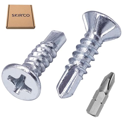 SKIR'CO (700 pezzi) DIN 7504 P acciaio zincato 3,5 x 16 mm viti autoperforanti per metallo, vite in lamiera, testa svasata - Honorern