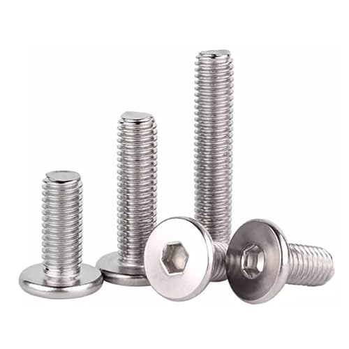 Viti a testa piatta M4 x 18 mm con esagono incassato 50 viti a testa piatta in acciaio inox con esagono incassato a testa grande (M4 x 18 mm) - Honorern