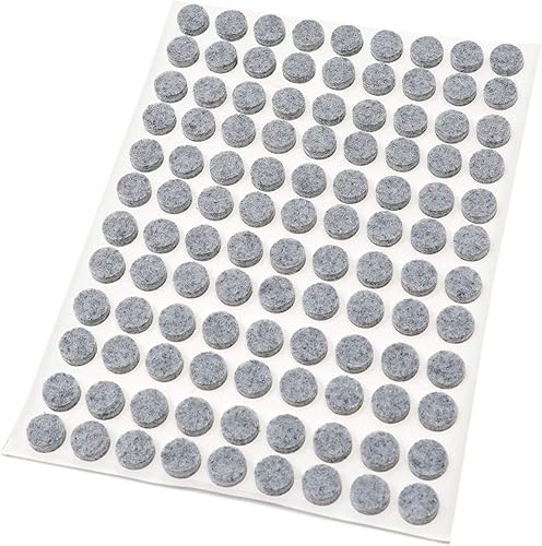 Adsamm® / 108 x feltrini autoadesivi/Grigio/ø 10 mm/Rotondo/piedini per mobili in feltro da 3.5 mm di spessore/pad protettivi per arredi - Honorern