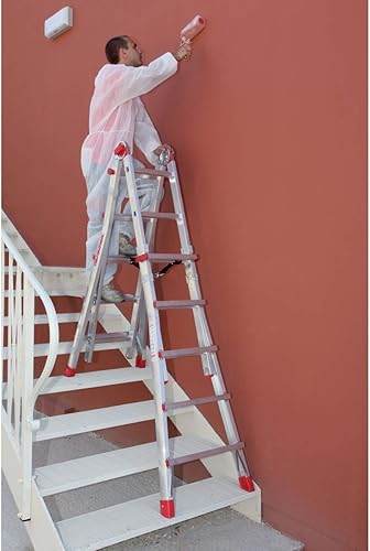 SCALA TELESCOPICA ALLUMINIO T4 FARAONE 8+8 GRADINI - Honorern