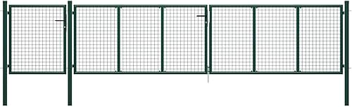 Cancello per Giardino in Acciaio 500x75 cm Verde,Cancello per Giardino,Cancelli ad Anta Battente,Cancello per Giardino Esterno-144316 - Honorern