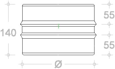 Manicotto Maschio/Maschio in Acciaio Inox per Canna Fumaria (D.250) - Honorern