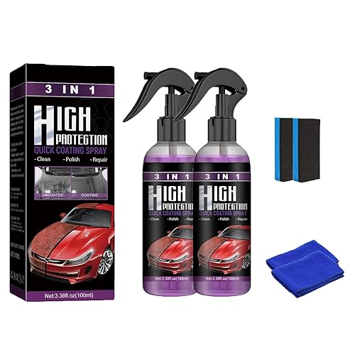 3 in 1 Ceramic Car Coating Spray High Protection Mirror Shine Car Coating Spray Nano Coating PRO Spray for Cars (2 PCS) - Honorern