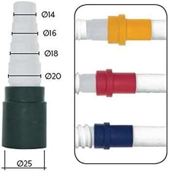 Raccordo adattatore tubo rigido Ø 25 mm passaggio tubo flessibile per scarico condensa - Honorern