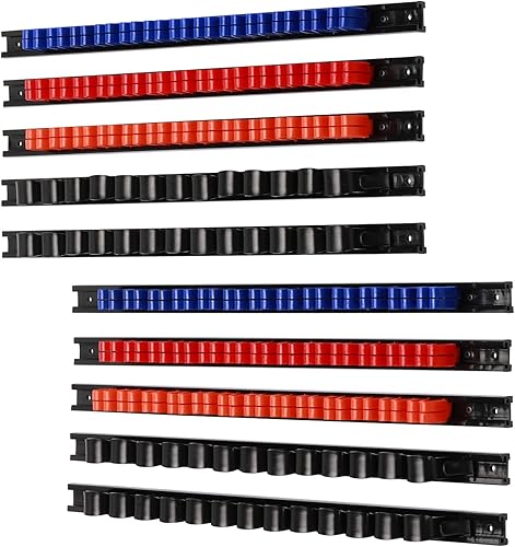 10 organizer per cacciaviti e chiavi, montaggio a parete, supporto per utensili manuali, gancio in plastica con clip - Honorern