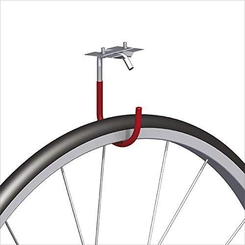 GedoTec® Gancio per bicicletta Profi Line – in acciaio zincato, gommato, per montaggio a parete e soffitto, 90 x 125 mm, portata 30 kg – marchio di qualità per la casa - Honorern