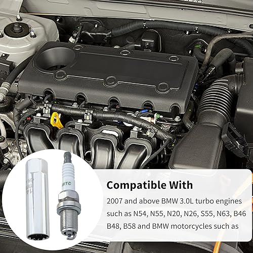 Boccola di candela di accensione magnetica 14 mm,universale magnetica chiave a candela accensione,3/8' Cle candele auto dodici Pans portalampada a candela girevole a parete sottile con candela - Honorern