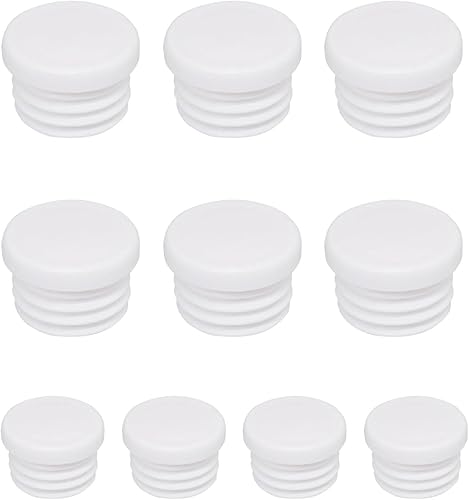 10 pezzi Tappi per tubi rotondi in plastica, tappi di chiusura rotondi in plastica PE - Tappi per tubi 40 mm per tubi rotondi, tappi per tubi in acciaio inox, tubi in alluminio - Bianco - Honorern