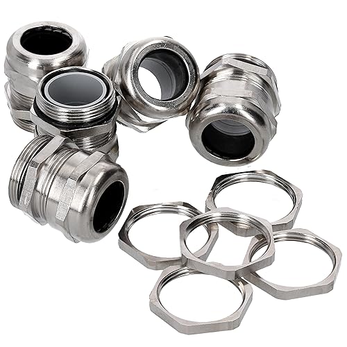 M25 - Set di 5 pressacavo in ottone 8,0 – 16,0 mm, controdado M25, in ottone, con passacavo a gas e impermeabile, M25 lungo - Honorern