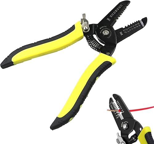 Spellacavi,Spellafili Multifunzione,Pinza Spelafili e Tagliacavi,Per Spellafili Filo di Rame,Possono essere utilizzate per tagliare,Spellare,Crimpare i cavi - Honorern