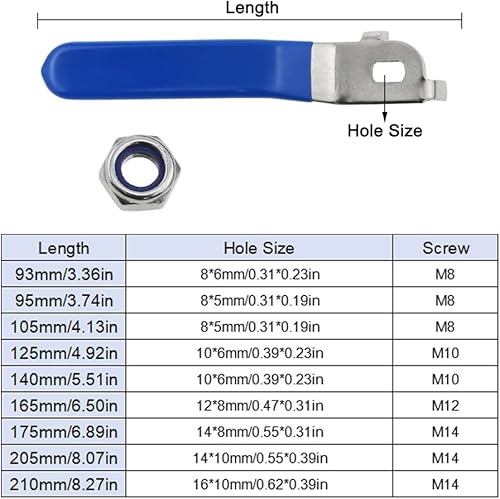Maniglia della valvola a sfera, leva in metallo maniglia della valvola di intercettazione maniglia della valvola girevole di ricambio per bagno cucina giardino (lunghezza: 93 mm) - Honorern