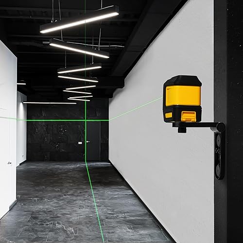 Livella Laser Autolivellante 30m, KAIWEETS Livella Laser Verde con Base Magnetica, Laser a Croce Orizzontale e Verticale con Custodia Protettiva e 2 Batterie - Honorern