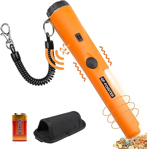 Metal Detector Pinpointer, Ricerca a 360°Treasure Pinpointing Finder Probe con batteria da 9V e LED, Metal Detector impermeabile per la caccia al tesoro, Metal Detector Accessori per Adulti, Bambini - Honorern