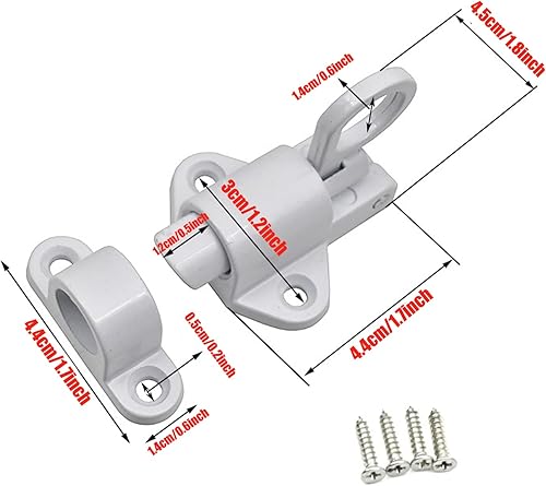 2 Pezzi Chiavistello Automatico per Porta, Molla con Viti Chiavistello per Porta, Alluminio Chiusura Scatto, per Finestre,Porte in Legno,Porte da Cortile,Ante Armadietti - Honorern