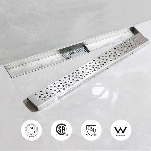 SaniteModar Canalina Scarico Doccia 70cm, Canaletta Doccia con Sifone e Filtro, Pannello a Bolle - Honorern