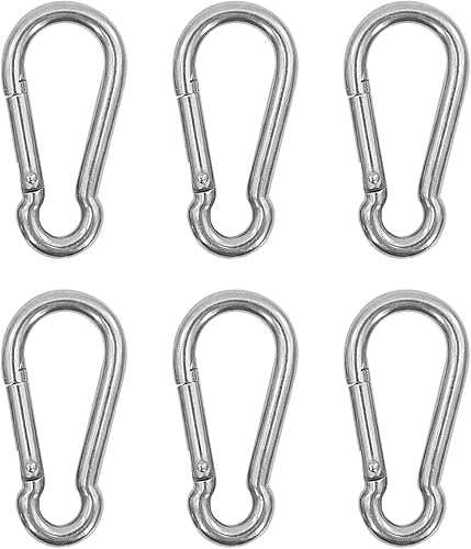 6 moschettoni grandi – 8 × 80 mm moschettone in acciaio inox grande in acciaio zincato con chiusura a scatto, per zaino, guinzaglio per cani, campeggio, viaggi - Honorern