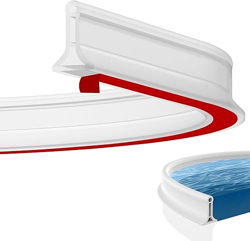 Striscia protettiva per doccia autoadesiva, 2 m, in silicone, per bagno e cucina, WC, barriera all'acqua, può essere tagliata e piegata (bianco, 200 cm x 4 cm x 3 cm) - Honorern