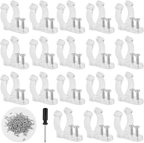 SANOU Clip Di Fissaggio Per Tubo Led 150pezzi Clip Fissaggio Corda Leggera Clip Fissaggio Led Con 300pcs Piccole Viti Trasparente Per Cavo Feste Natale - Honorern