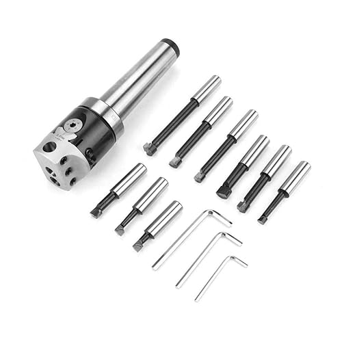Set di Utensili per Alesare,Boring Tool Set,MT4-M16 Perno Adattatore Conico per Albero,50mm Testa di Alesatura+12 mm Barra di Alesatura,Fori di Alesatura F1-12mm,con Chiave,per Macchina CNC Ecc - Honorern