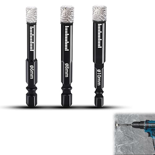 Punta in Carburo,Punte Diamantate per Trapano,Punte per Piastrelle,Punte Trapano Diamantate,Punte Dimantate Trapano Gres Piastrelle,Punte Trapano Diamantate Gres Porcellanato,3PCS - Honorern
