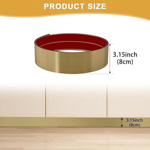 Piastra di protezione in metallo, antigraffio, per parete, porta d'ingresso, credenza della cucina, punta della lavastoviglie (500 x 8 cm, argento spazzolato) - Honorern