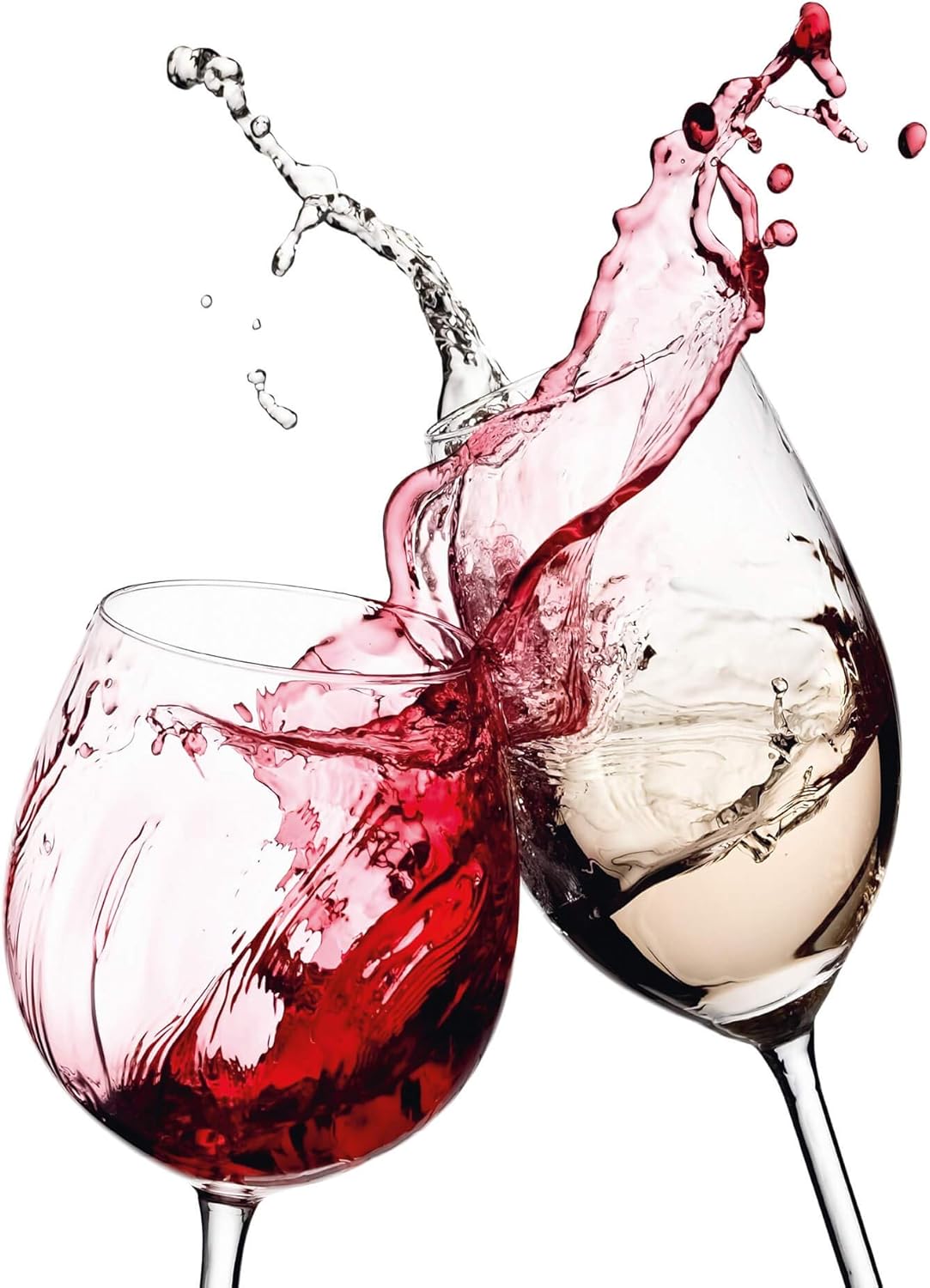 Carta da parati Carta da parati con bicchieri di vino in rosso, bianco e grigio - Carta da parati per vari ambienti - arte murale XXL 192 x 260 cm - Honorern