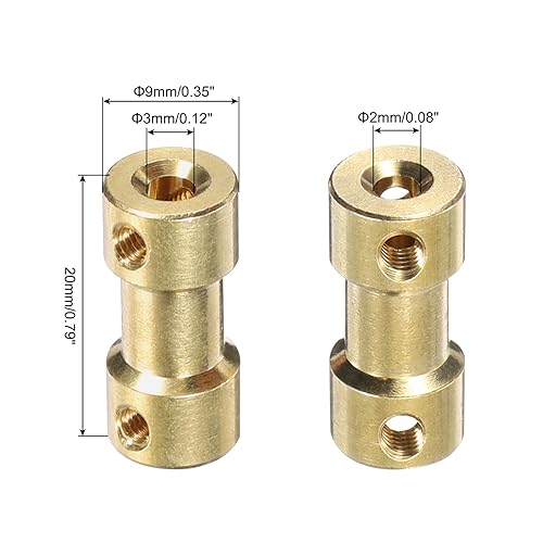 4pz Connettore Giunto Accoppiamento Albero Ottone 2mm a 3mm Viti, Accoppiatore Flessibile per Albero Motore Modelli Rc Auto Aeroplani Ruote Pneumatici Albero - Honorern