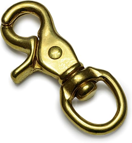 Set di 4 moschettoni a forbice, con giunto girevole, per guinzagli per cani, in lega di acciaio – 65 mm di lunghezza, anche per Paracord 550, portachiavi in ottone (effetto oro) - Honorern