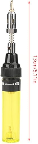 Saldatore E Torcia Butano, Saldatore a Gas Senza Fili Penna per Saldatura Regolabile da 1300 ℃ per Strumenti O Circuiti Elettronici Giallo - Honorern