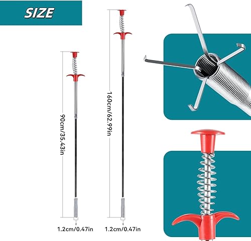 2 Pezzi Pinze Per Fognature A Spirale Sonda Sturatubi Ganci Per La Pulizia Dei Lavandini Per Tubi Di Scarico Lavandini Vasche Da Bagno Fognature - Honorern