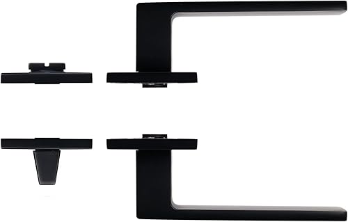 Maniglia Garda per per bagno e WC | maniglia per porta moderna e di alta qualità | ferramenta per porta con rosetta | per porte interne e delle camere | Nero - Honorern