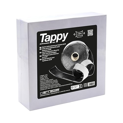 Tappy, Nastro Anticondensa in gomma butilica per Impianti di Climatizzazione e Refrigerazione, 50 mm x 3 mm x 7,62 m, peso 1,6 kg - Honorern