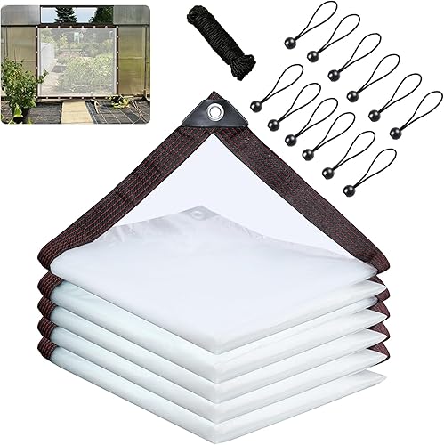 Telone Impermeabile,Telone Trasparente con Occhielli 3x4m,Telone Impermeabile Trasparente con Occhielli,Telo Impermeabile Trasparente,Telo Trasparente Occhiellato,Utilizzabile per Esterni - Honorern