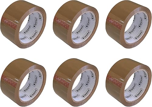 9004A2 - Confezione da 6 Rotoli di Nastro Adesivo per Imballaggio. Colore Avana. Misure: 66mt x 50mm. - Honorern