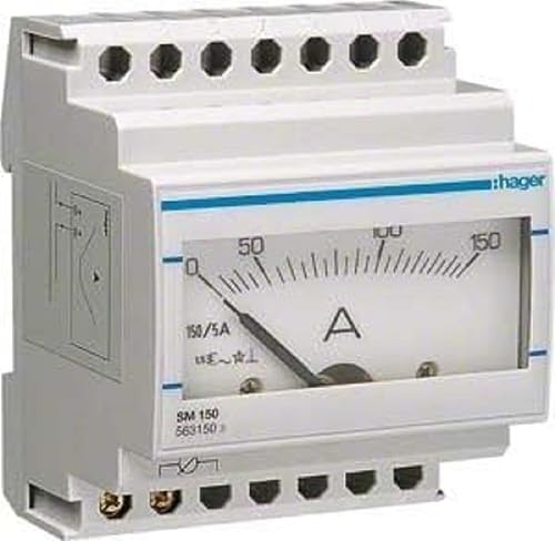 Hager SM150 – Amperometro Analogico 0 – 150 A Lettura Trasformatore SR150 - Honorern