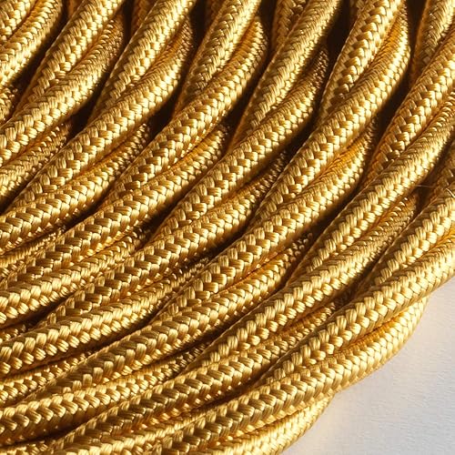Klartext - Cavo tessile trecciato BELLE ÉPOQUE per installazione elettrica vintage, 3X1,5mm, Oro, 10mt. - Honorern