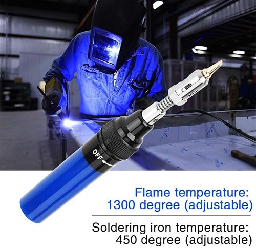 Saldatore a gas butano Saldatore a gas Mini butano Torcia a torcia a gas Torcia a gas Saldatore a pistola Strumento a penna per saldatura(blu) - Honorern